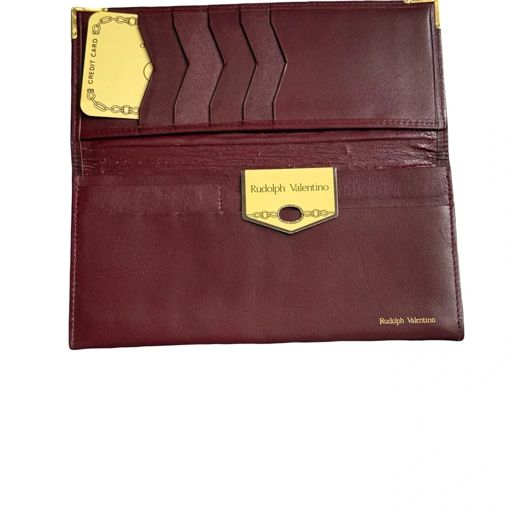 Rudolph Valentino Burgundy Leather Bifold Wallet